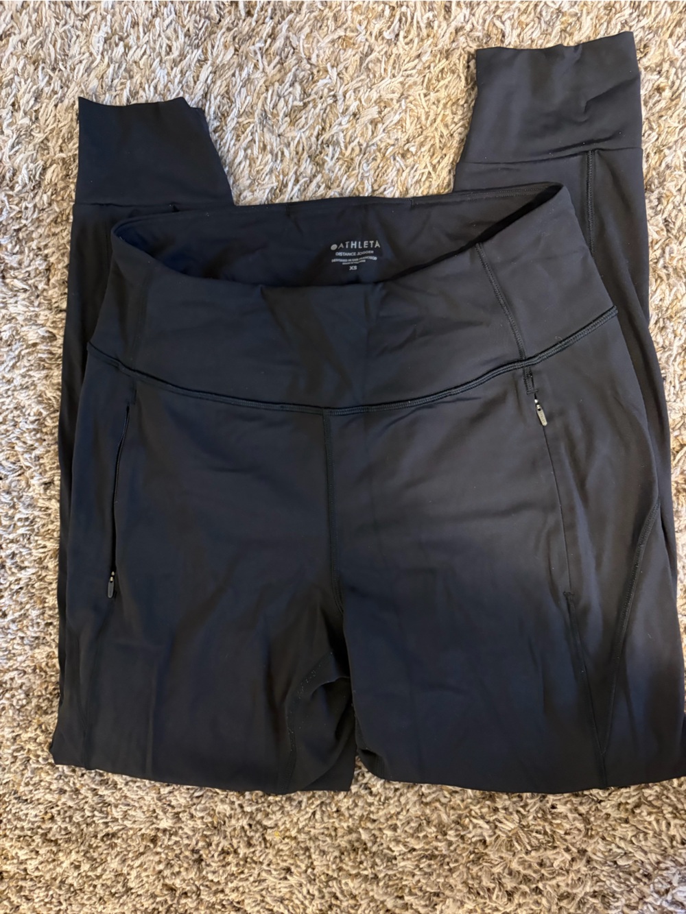 Athleta Kids Black Performance Leggings with Zip Pockets